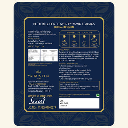 Butterfly pea flower herbal tea, 30 Teabags