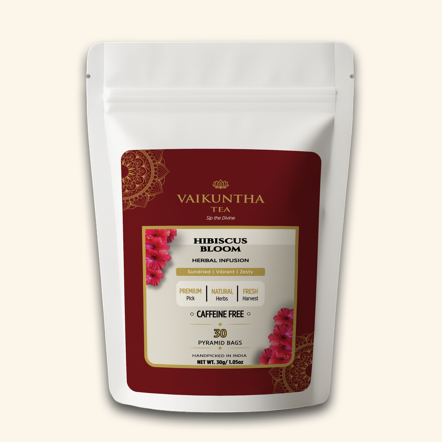Hibiscus Herbal Tea Tisane, 30 Teabags