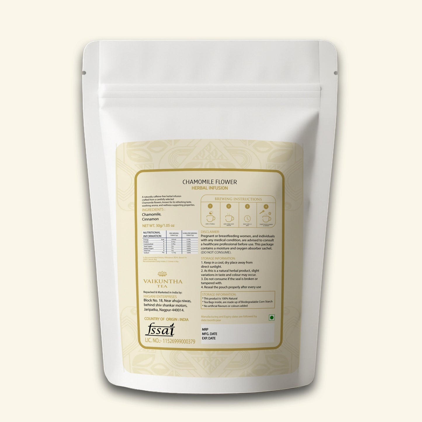 Chamomile Herbal Infusion | Caffeine-Free Calming Tea